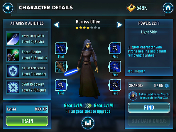 Star Wars: Galaxy of Heroes Barriss Offee Review