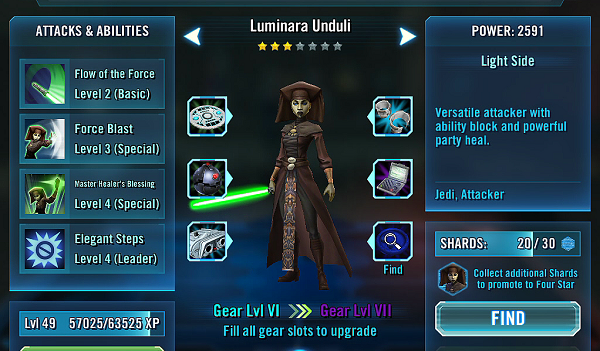 SWGOH IG 86 Luminara Unduli Review