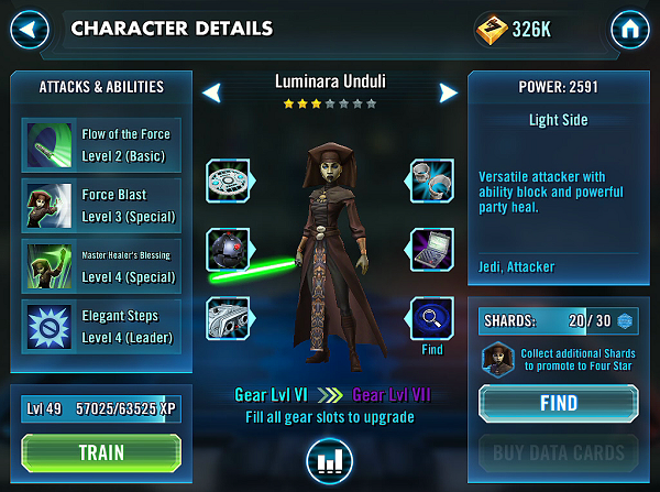 Star Wars: Galaxy of Heroes Luminara Unduli Review