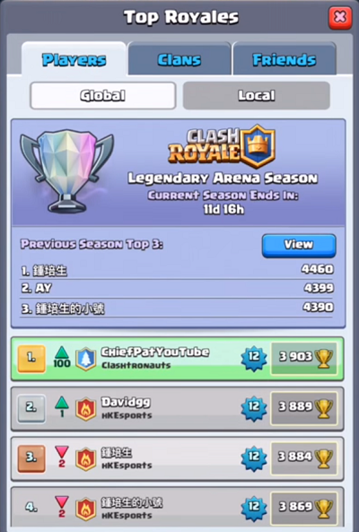 Clash Royale World Rank 1 Player Chief Pat