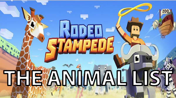 Rodeo Stampede ANIMALI LIST