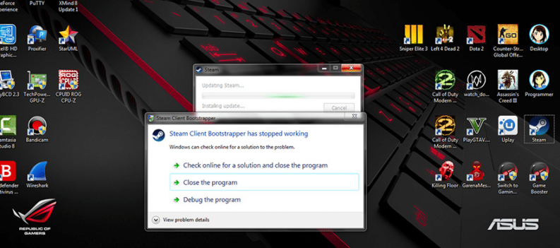 steam client bootstrapper not responding