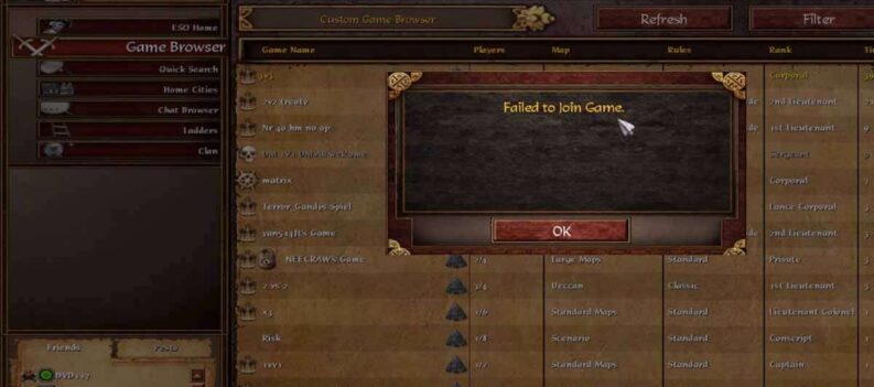 age of empire 3 ultimate edition crashing failed to join gam