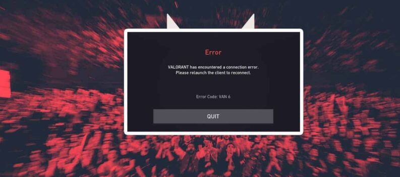 error code van 6 valorant