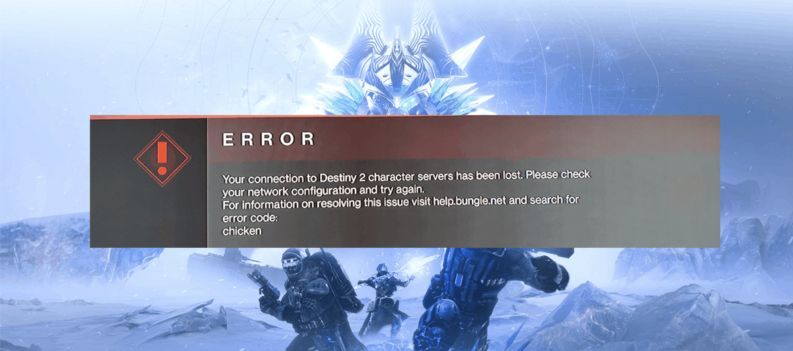 how to fix error code chicken destiny 2
