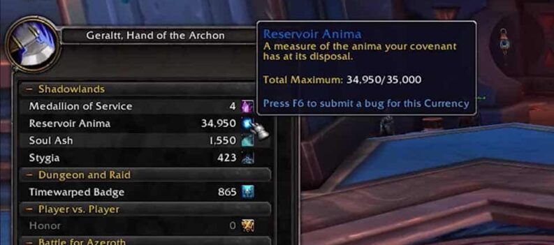 daily anima world of warcraft shadowlands