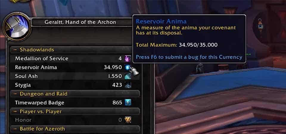 World of Warcraft Shadowlands: How to Increase your Daily Anima