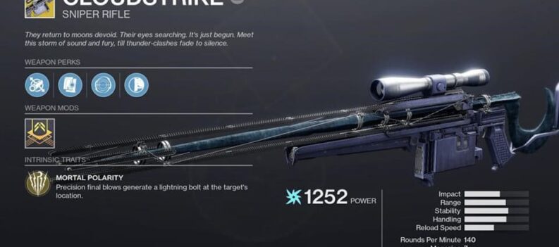 destiny 2 how to get exotic sniper cloudstrike