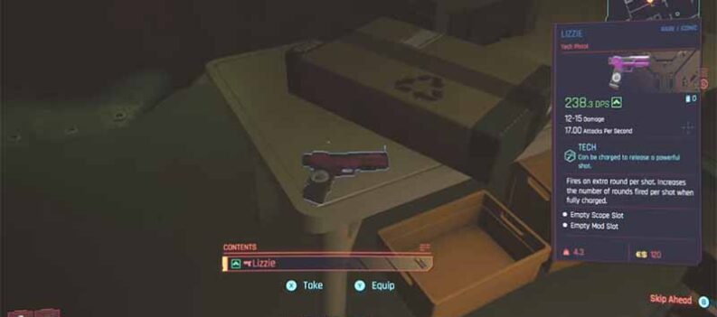 lizzie pistol cyberpunk 2077