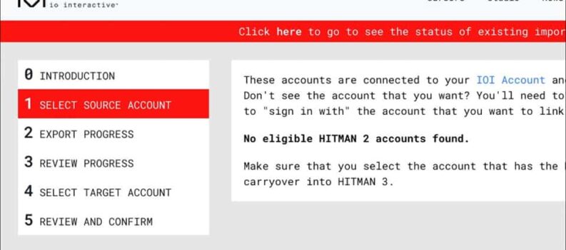 no eligable hitman 2 accounts found hitman 3