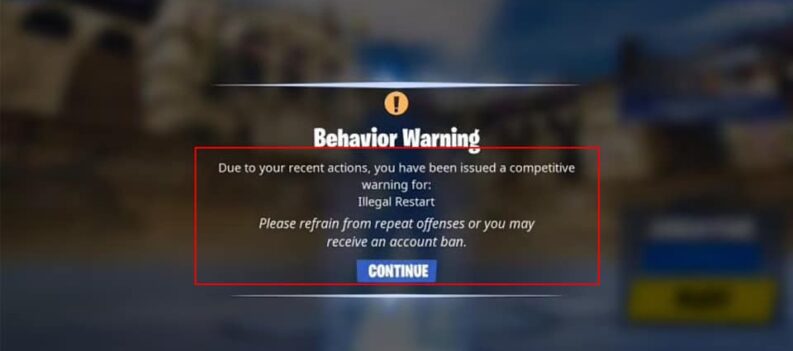 fortnite illegal restart solved