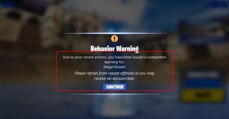 Fortnite: Illegal Restart [Solved]