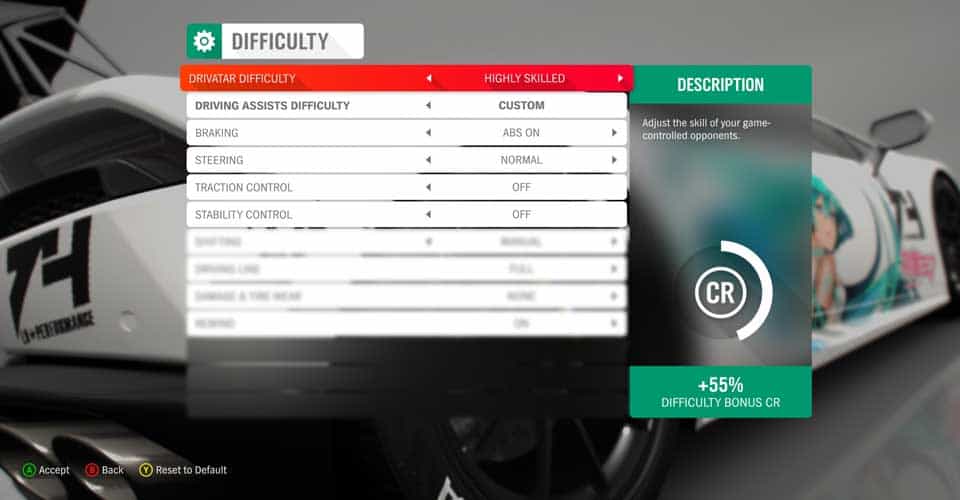 forza horizon wheel settings
