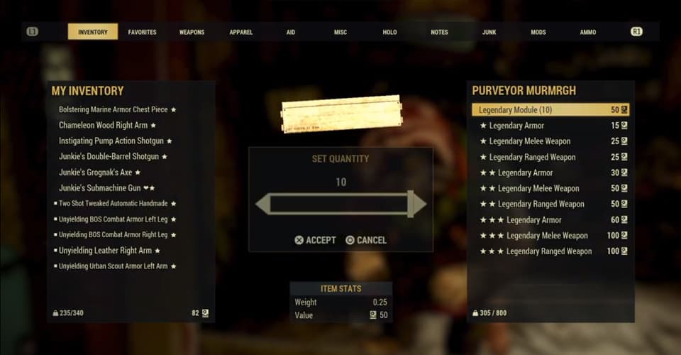 Fallout 76: How to Use Legendary Modules