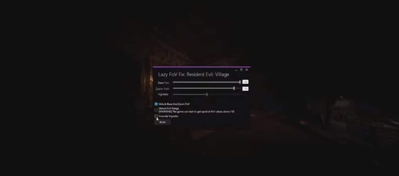 how to fix the fov in resident evil village