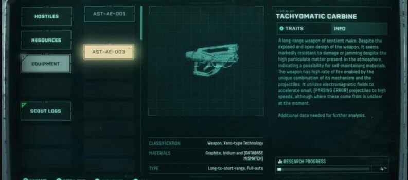 returnal Tachyomatic carbine weapon location