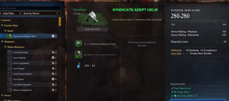 how to change armor stats with faction seals