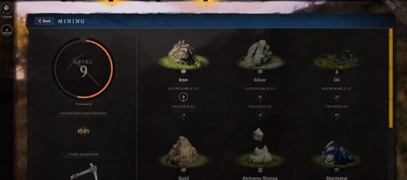 how to track resources in new world