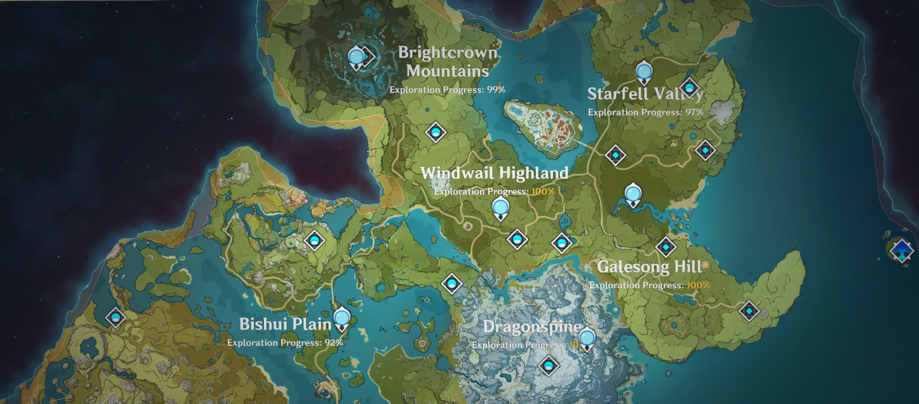 Mondstadt partial map Genshin Impact