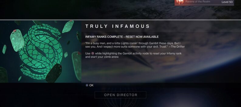 Destiny 2 How to Reset Infamy