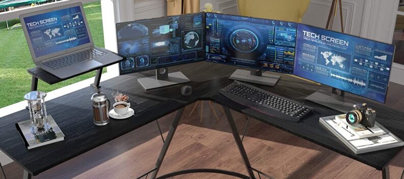 L-shaped gaming desk