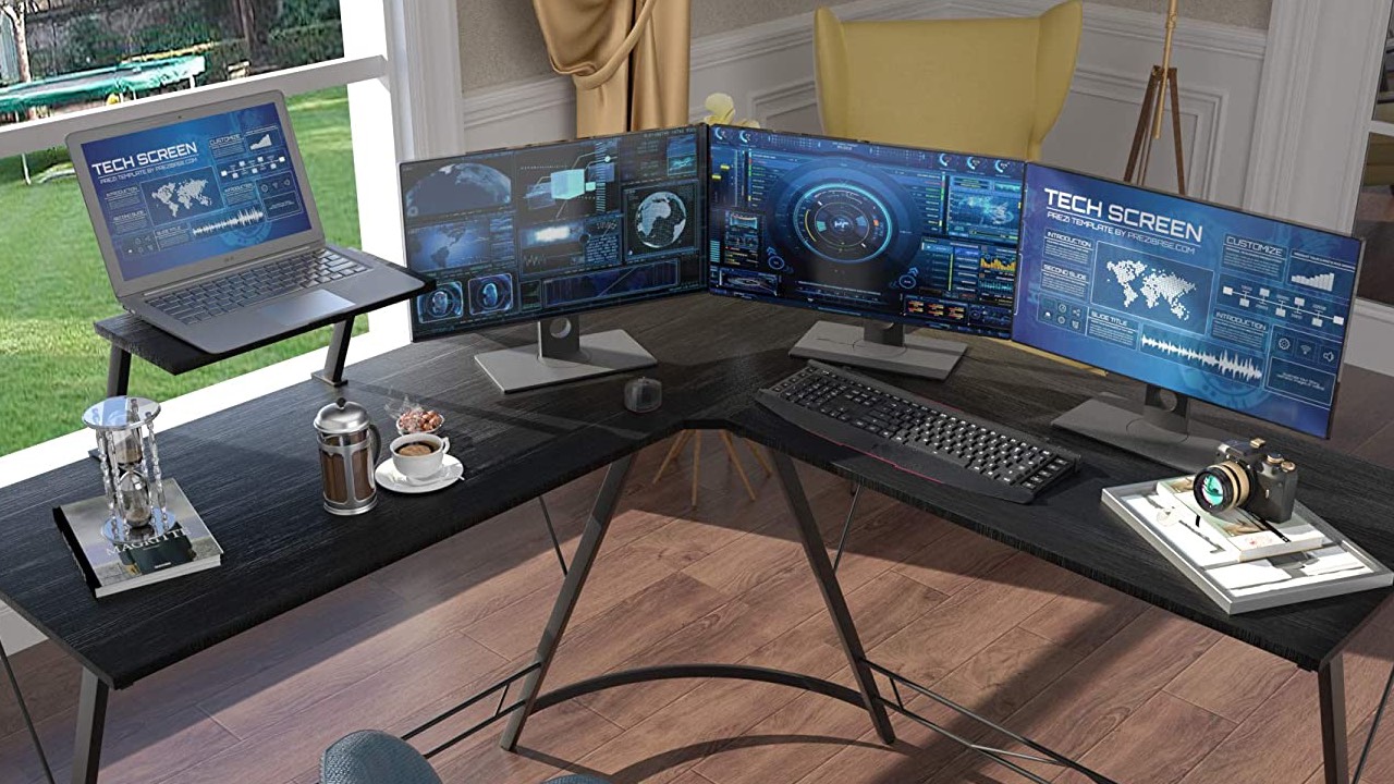 L-shaped gaming desk