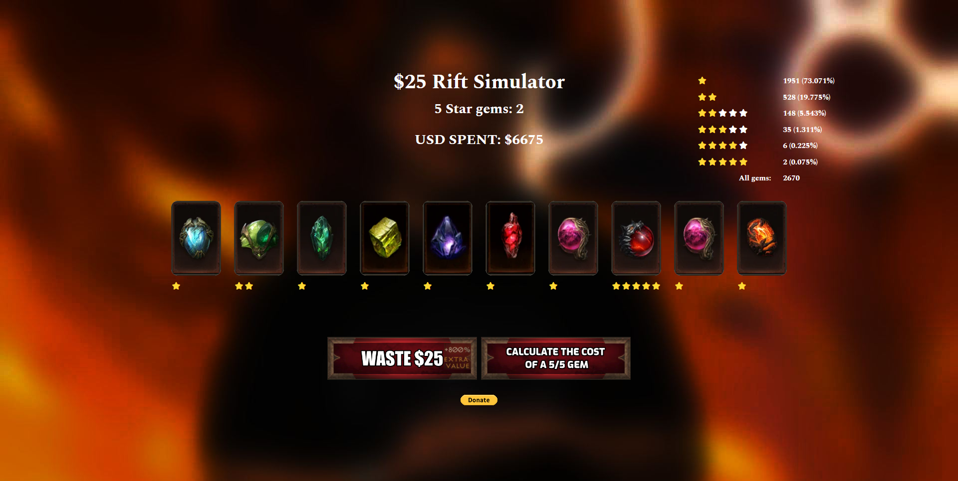 Diablo Immortal: Legendary Gem Cost Calculator