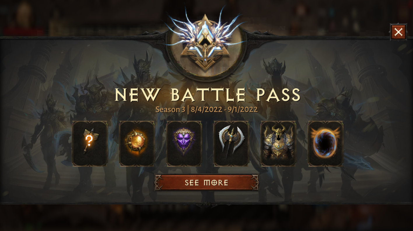 Diablo Immortal: Season 3 Battle Pass Mini Update