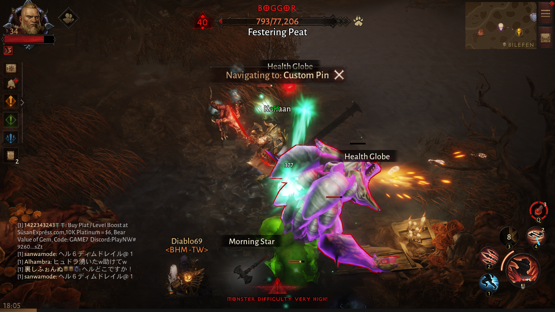 Diablo Immortal: Bilefen Hidden Lairs Location