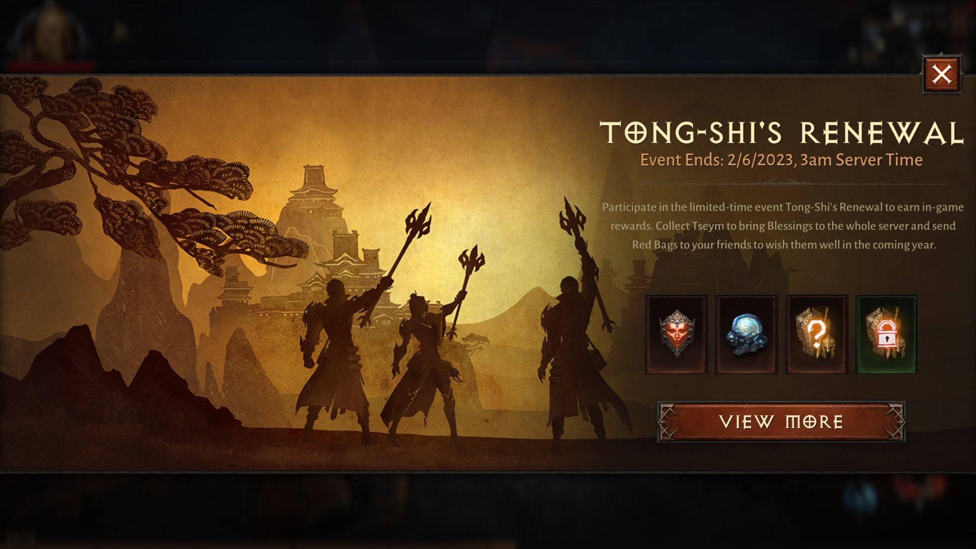 Diablo Immortal: Tong-Shi's Renewal Lunar New Year Event Guide