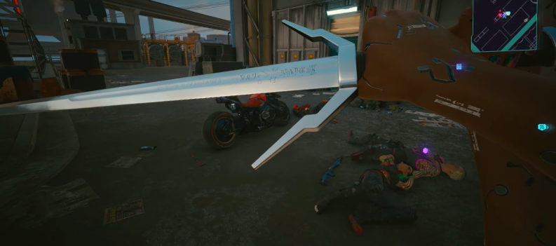 A screen capture of Gwynbleidd in Cyberpunk 2077