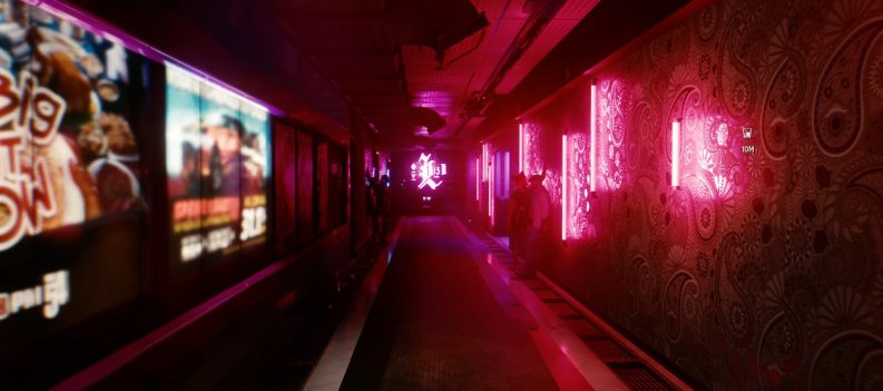 A screenshot of an alley in Cyberpunk 2077.