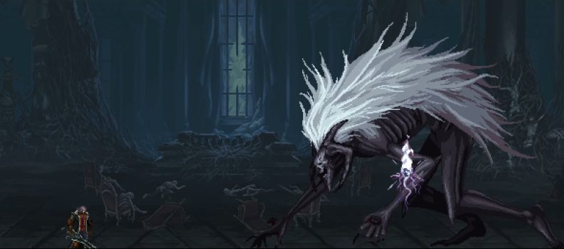 A screenshot of Manfredd the Accursed - a boss players must defeat to get the double jump in The Last Faith.