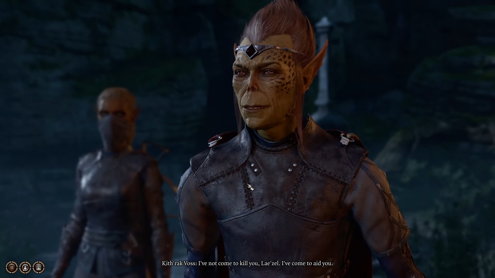 A screenshot of Kith'rak Voss in the Night Visit Quest in Baldur's Gate 3.