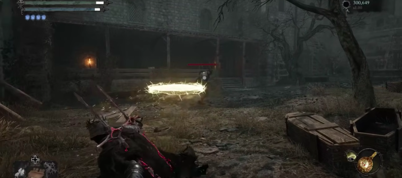 The player casting one of the new spells.