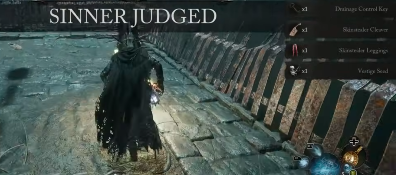 The player obtaining the Drainage Control Key