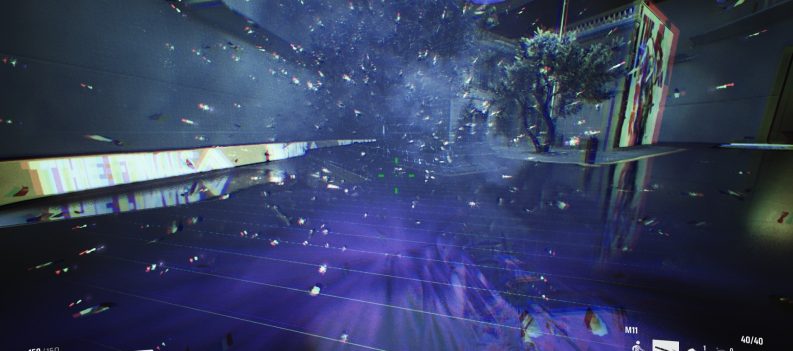 A screenshot of the invisibility effect of the Vanishing Bomb in The Finals.