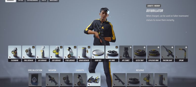 A screenshot of Reserve Items in The Finals.